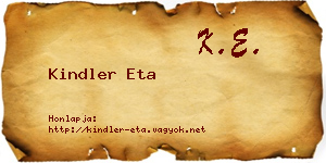 Kindler Eta névjegykártya